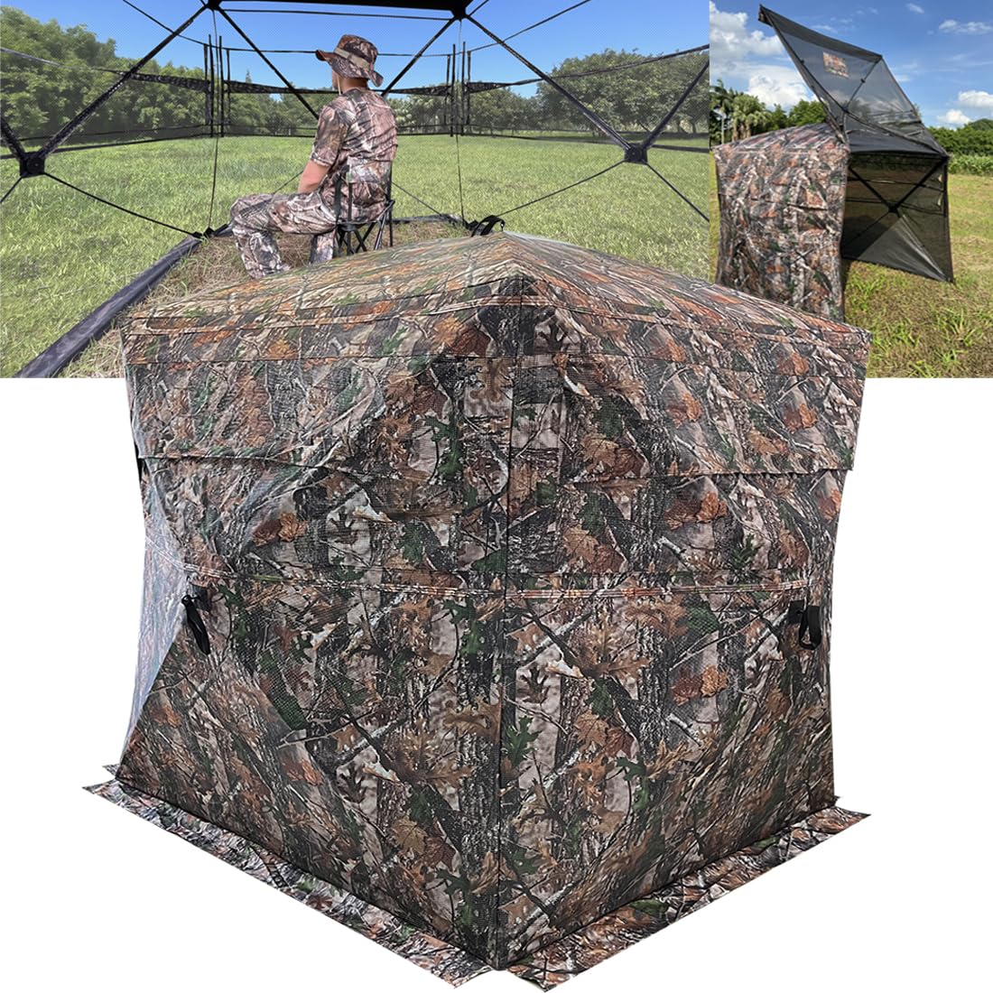 Amazon.com : LUCKUNTER 360 Degree See Through Hunting Blind
